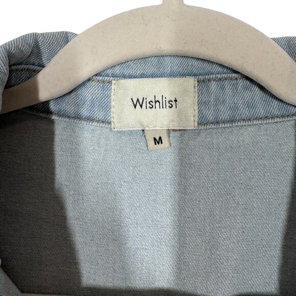 Wishlist Boutique Light Wash Denim Romper Medium Frayed Cutoff Boho Western - Picture 7 of 8